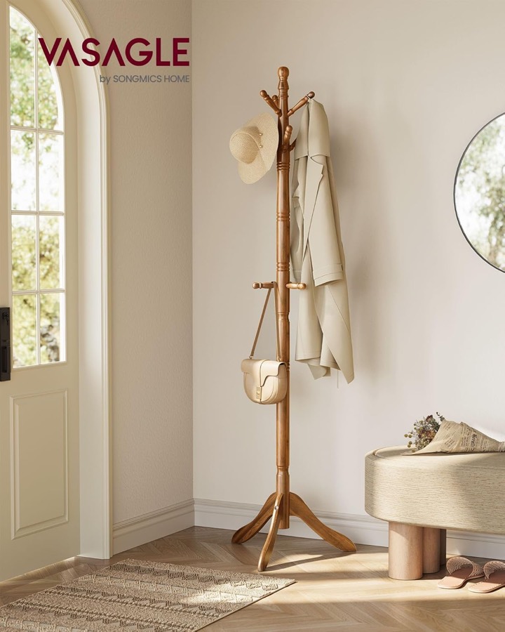 Solid Wood Coat Rack Stand