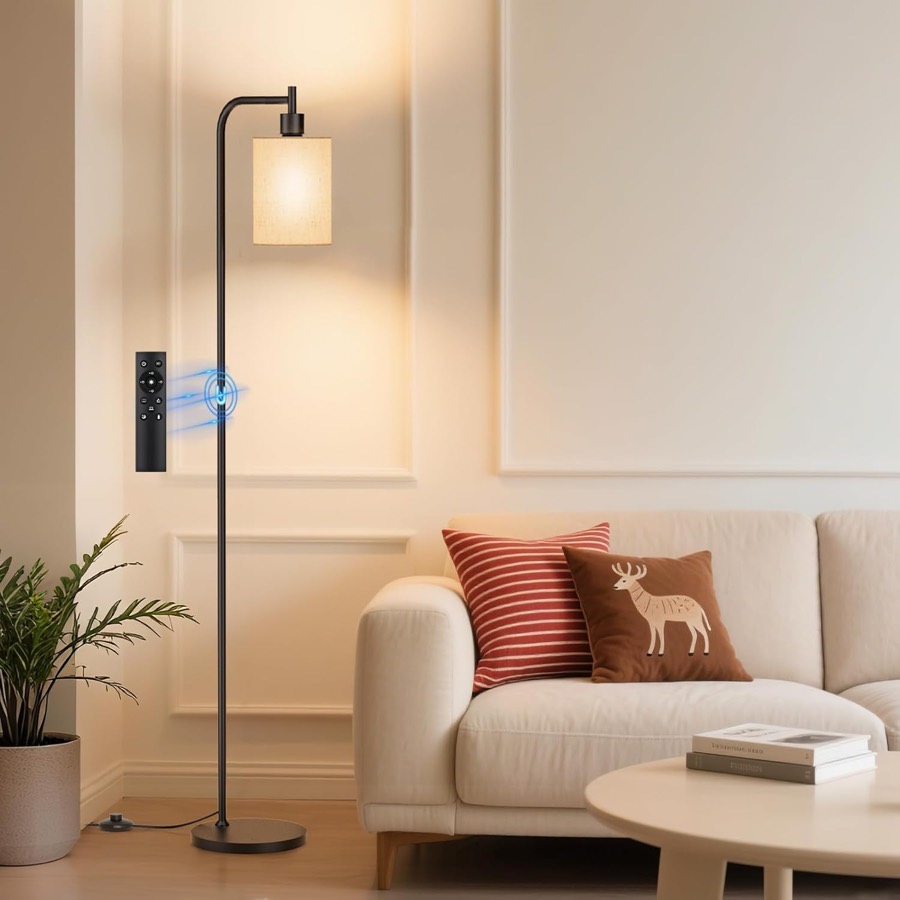 Linen Shade Floor Lamp (Dimmable)
