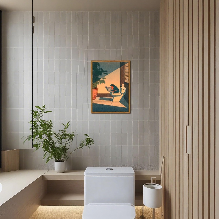 Funny Frog Bathroom Wall Art